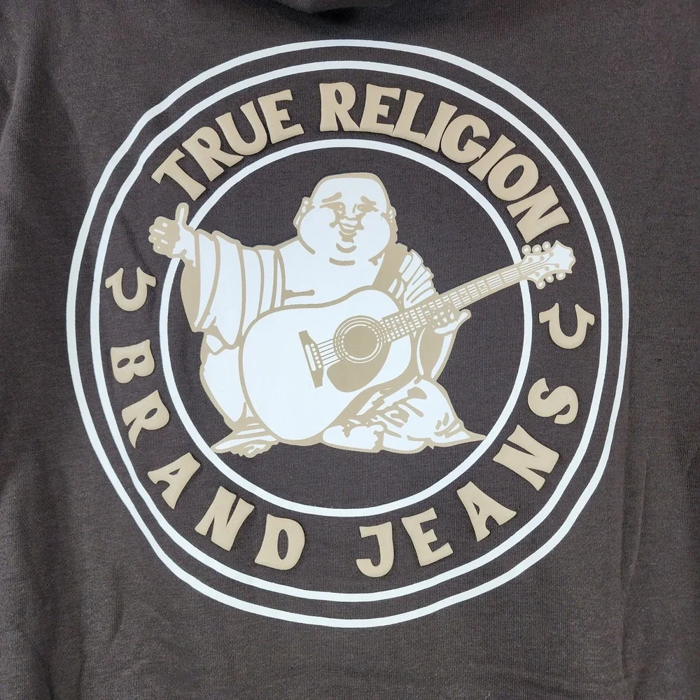 True Religion Buddha Logo Seal Zip Hoodie Men's Streetwear Grunge Y2K Size M NWT